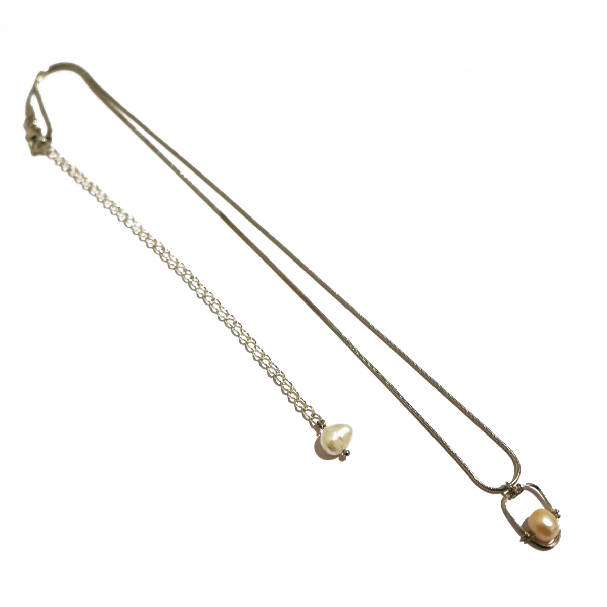 Oval Pearl Cage Necklace